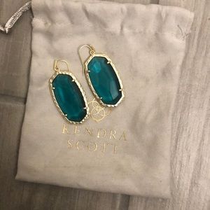 Kendra Scott Earring- Green Glass
